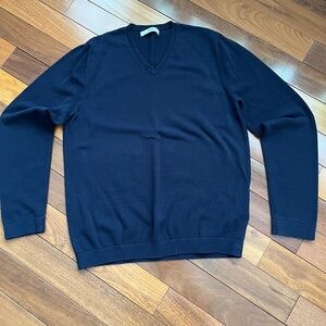 Men's Navy V-Neck Sweater